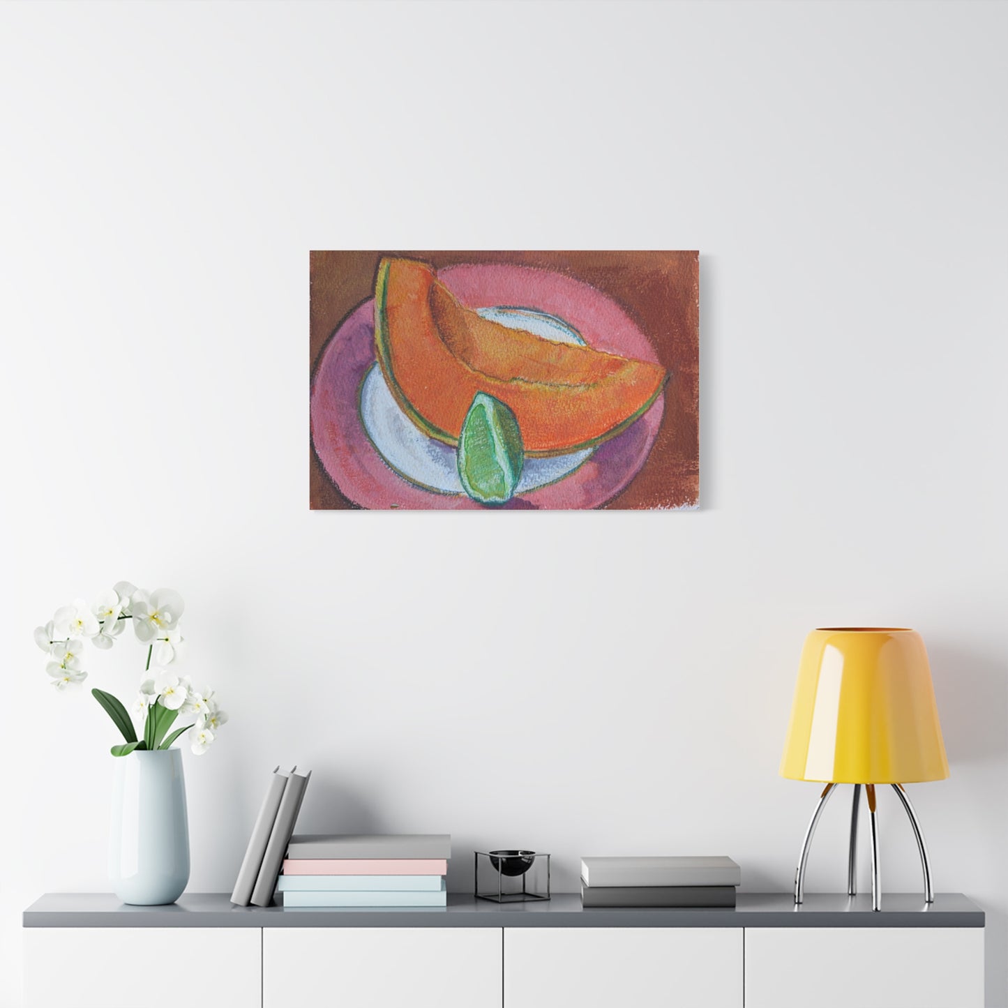 Cantaloupe and Lime on Plate