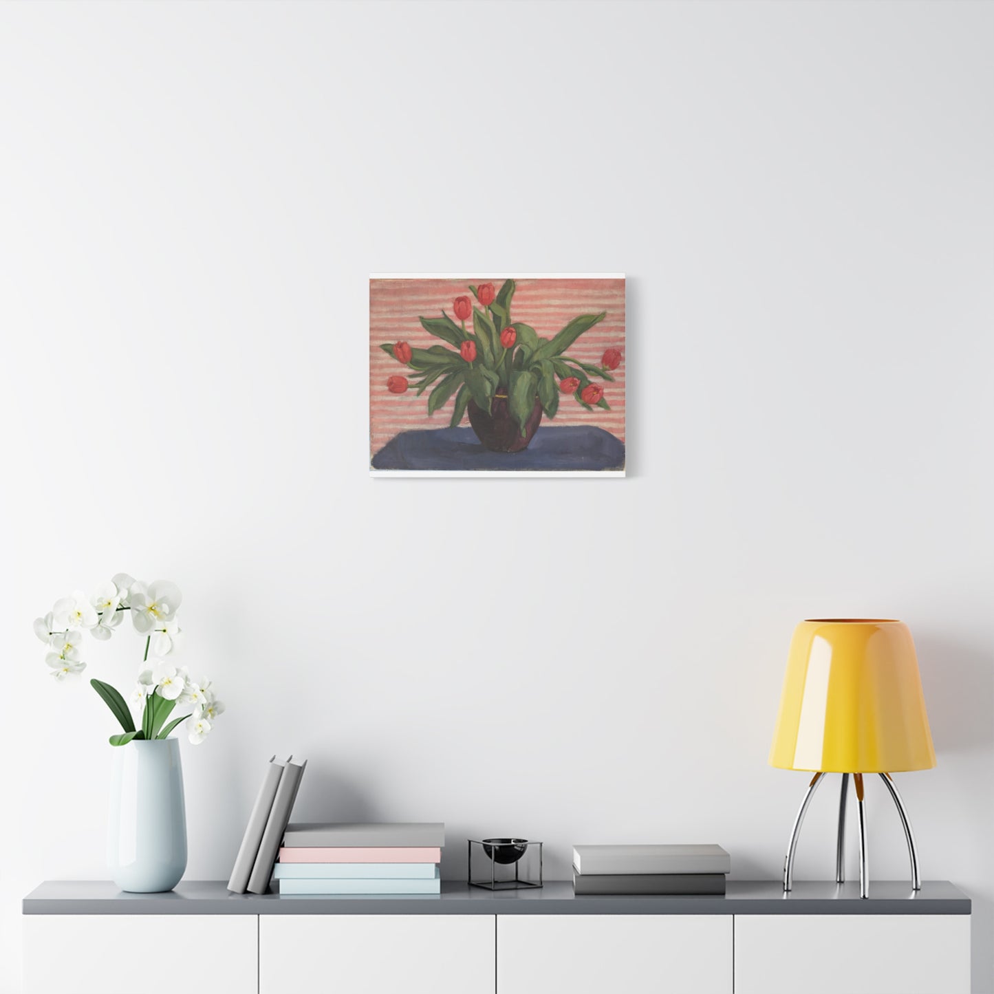 Red Tulips in Vase