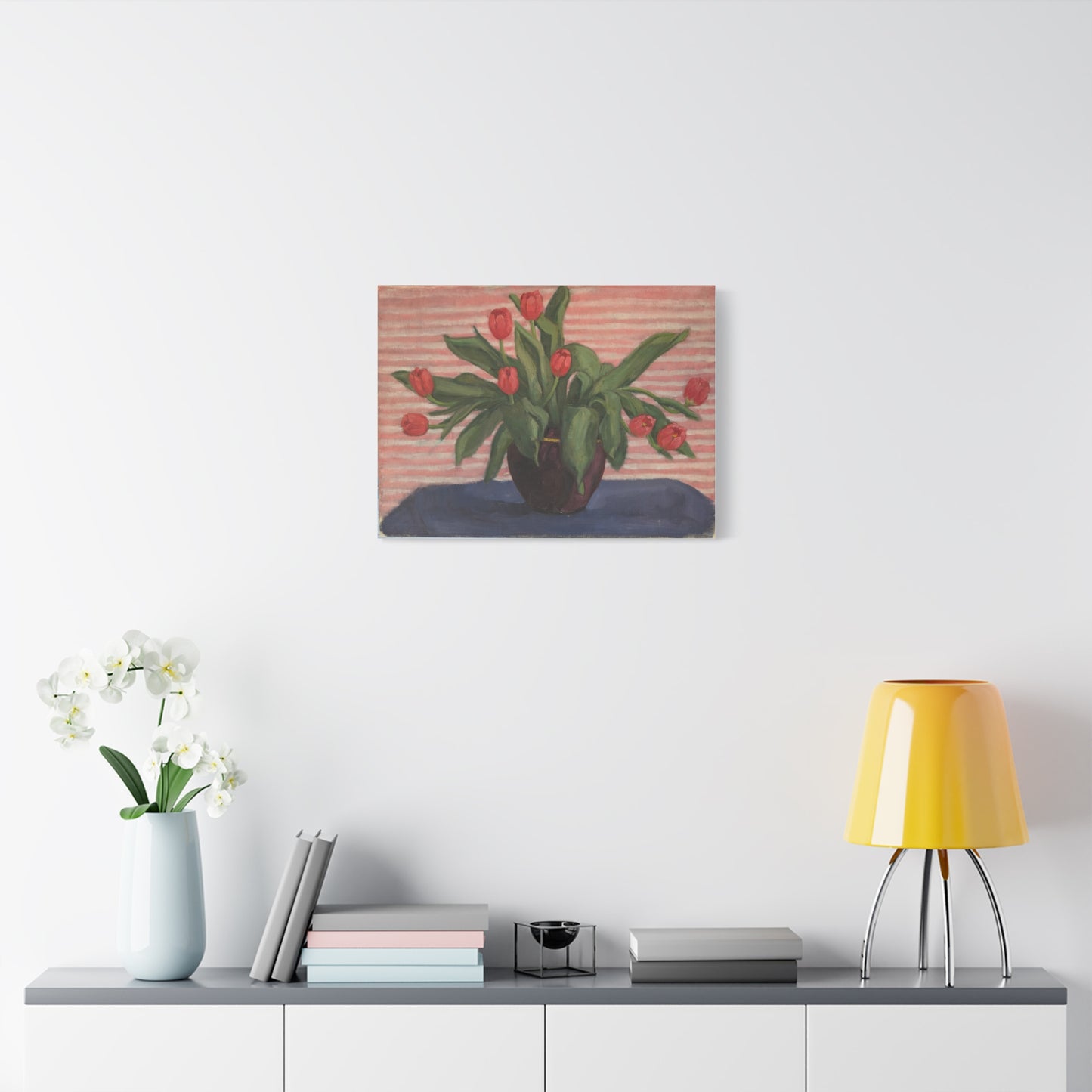 Red Tulips in Vase