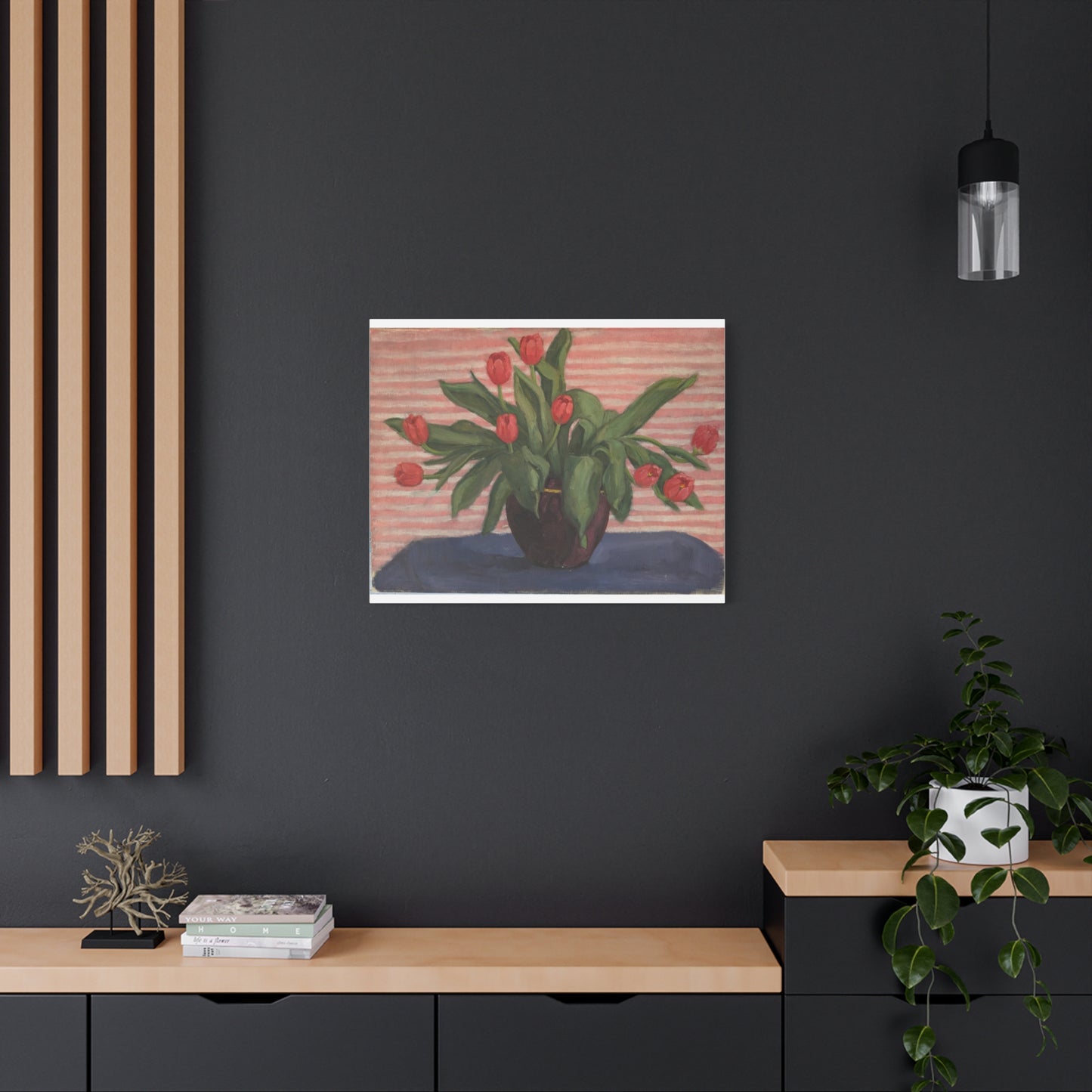 Red Tulips in Vase